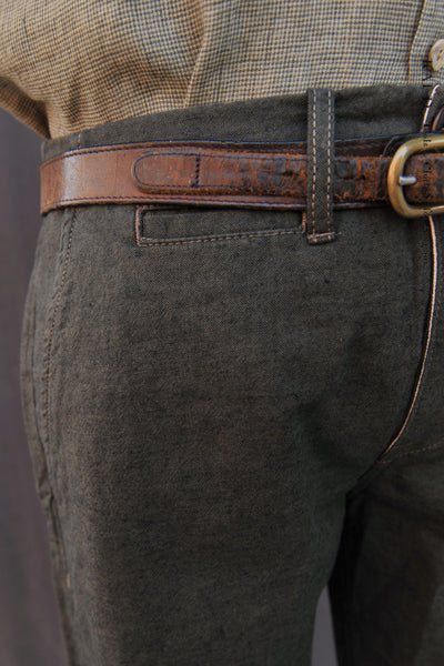 Bologna Slim Cut Trousers - Texture Green - 36