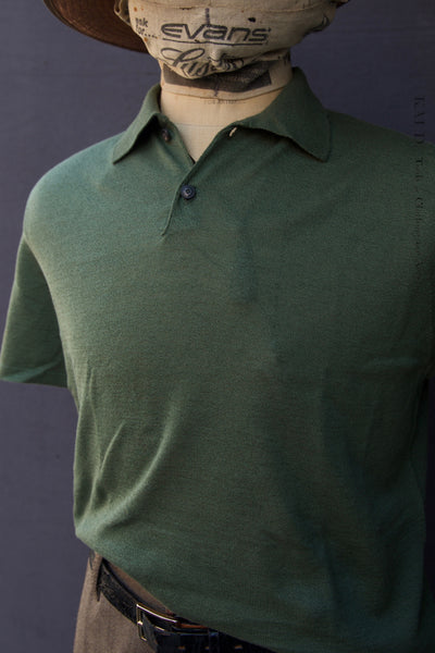 Folk Cotton Linen Polo - Garden Green - S, M, L, XL
