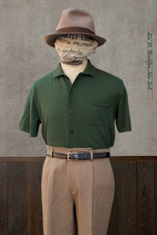 Ripley Button Front Shirt - Dark Green - M