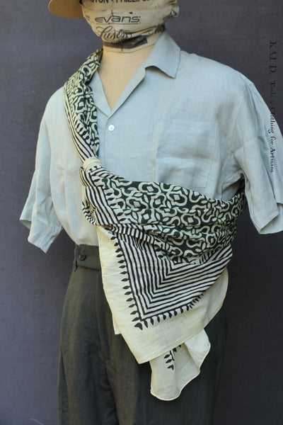 Block Print Beach Shawl - Green
