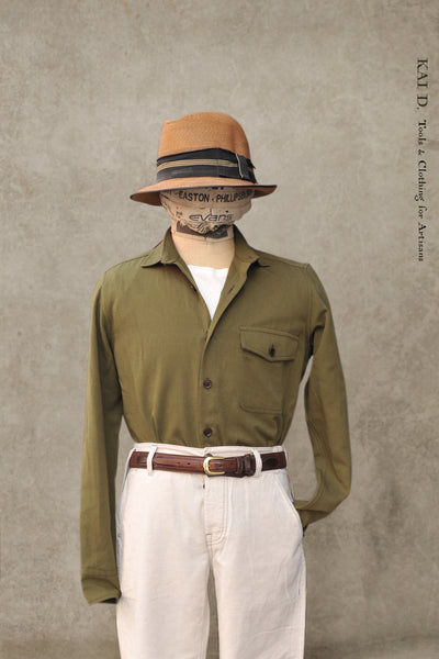 Skillman Shirt - Green Soft Cotton Hemp - M, L, XL, XXL