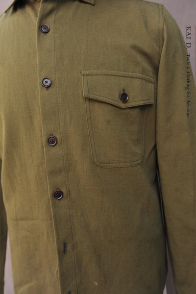 Skillman Shirt - Green Soft Cotton Hemp - M, L, XL, XXL
