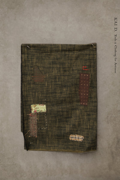 Boro Scarf - Green Slub Cotton