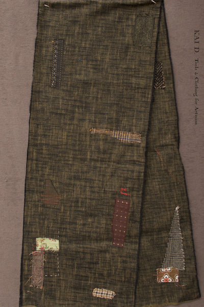 Boro Scarf - Green Slub Cotton