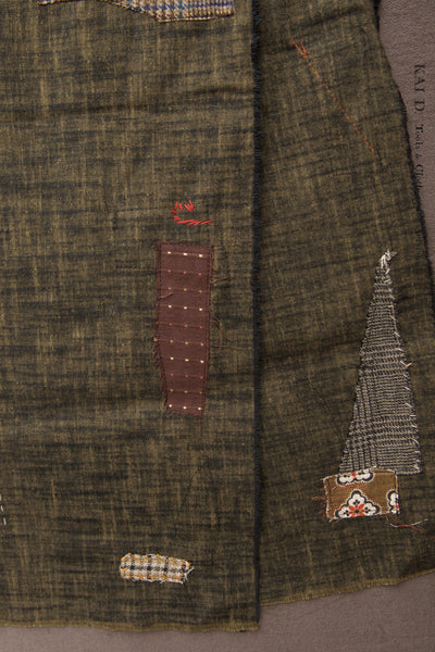 Boro Scarf - Green Slub Cotton