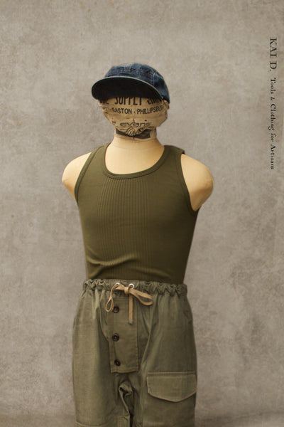 Drop Needle Ribbed Tank - Olive - M, L, XL