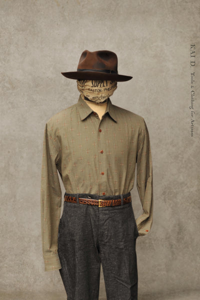 Delancey Shirt - Novel Sashiko - Green Tea - L