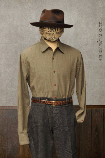 Delancey Shirt - Novel Sashiko - Green Tea - L