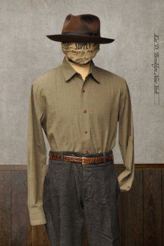 Delancey Shirt - Novel Sashiko - Green Tea - L