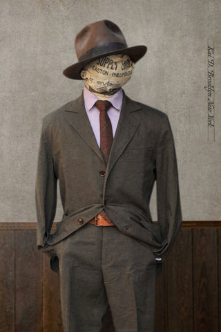 Shoemaker's Jacket - Green Cotton Linen Tweed - S, M, L, XL