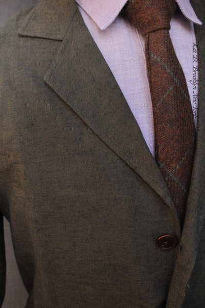 Shoemaker's Jacket - Green Cotton Linen Tweed - S, M, L, XL