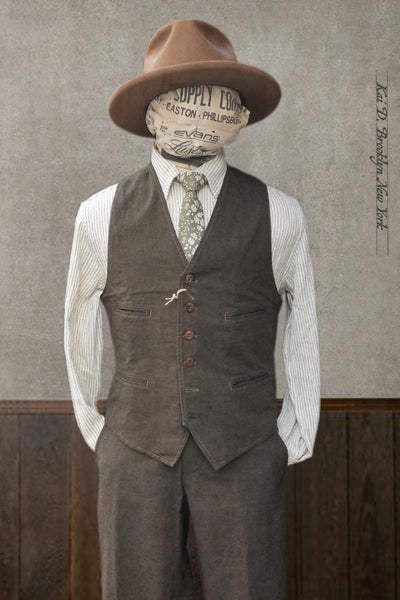 Tony Classic Vest - Green Cotton linen - M, L