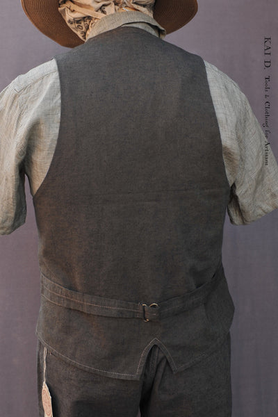 Tony Classic Vest - Green Cotton linen - M, L, XL