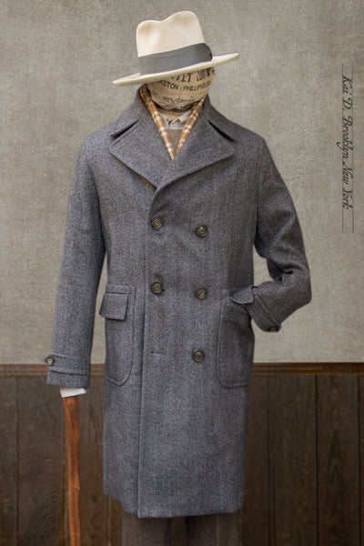 Wool Herringbone Arthur Over Coat - M, L (NO RETURN)