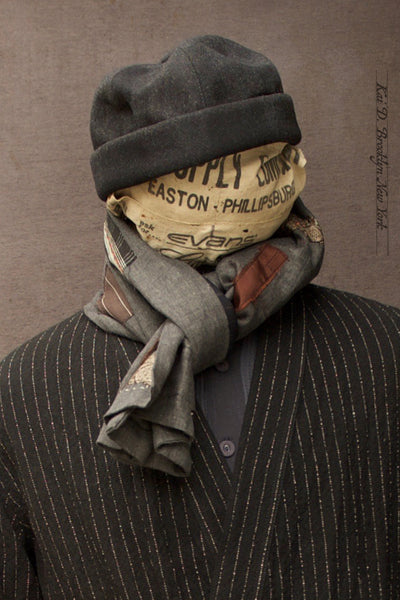 Boro Cotton Scarf - Grey Double Gauze Cotton A