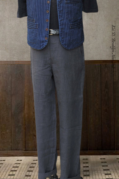 Bosun Pants -Grey Sabi Linen - 30, 32, 34, 36