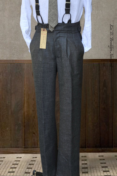 Cooper Pants - Grey Hopsack Tropical Wool - 32, 34, 36