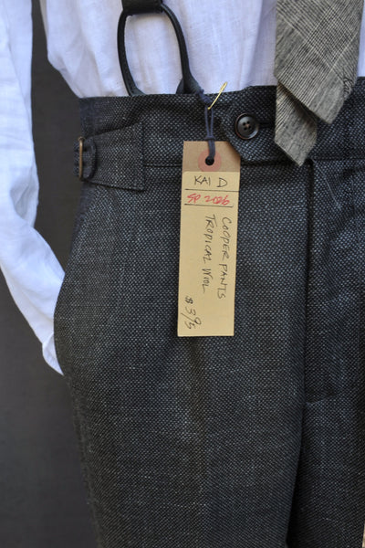 Cooper Pants - Grey Hopsack Tropical Wool - 32, 34, 36