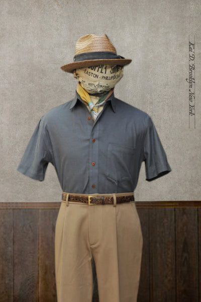 Cassady Shirt - Dove Grey Cotton Silk  - S, M, L, XL, XXL