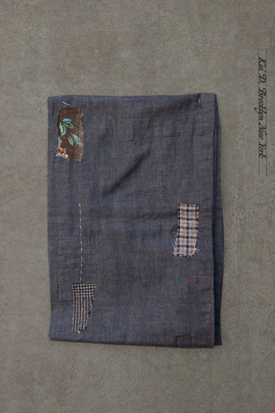 Boro Cotton Scarf - Grey Double Gauze Cotton B