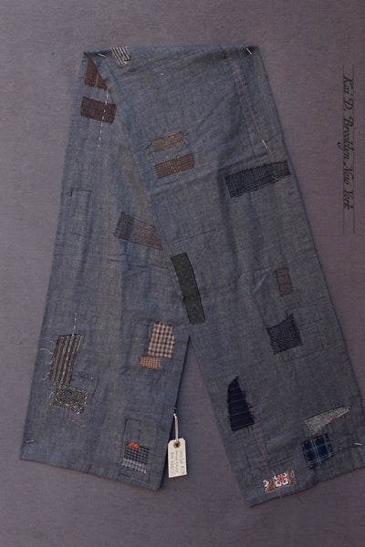 Boro Cotton Scarf - Grey Double Gauze Cotton B