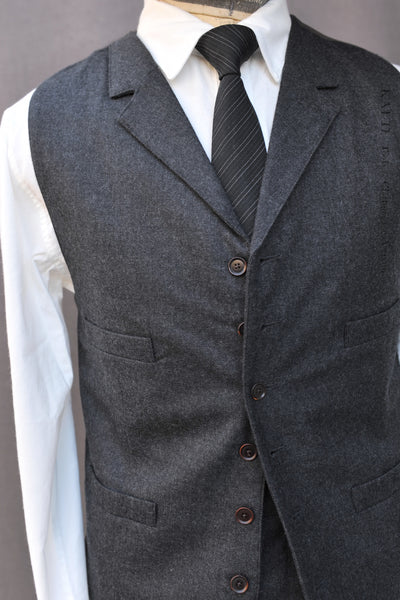 Doyle Vest - British Charcoal Wool - M, L