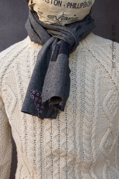 Skinny Boro Scarf - Wool Flannel  A
