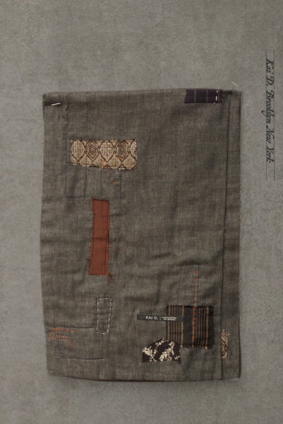 Boro Cotton Scarf - Grey Double Gauze Cotton A