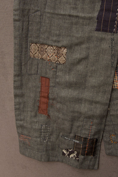 Boro Cotton Scarf - Grey Double Gauze Cotton A