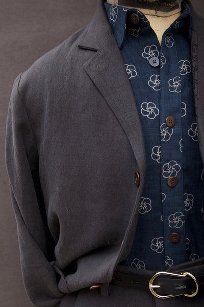 Ginsberg Jacket (Relaxed Cut) - Mineral Grey Sabi Linen - M, L, XL