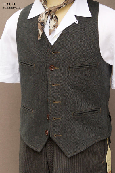 Tradesman Vest - Cotton Herringbone - M