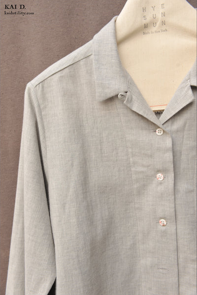 Margaret L/S Shirt - Grey Japanese Artisan twill - XS, S, M