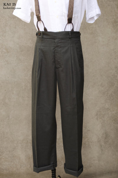 Wide Leg Matisse Pants - Cool Touch Cotton Linen - Slate - 32