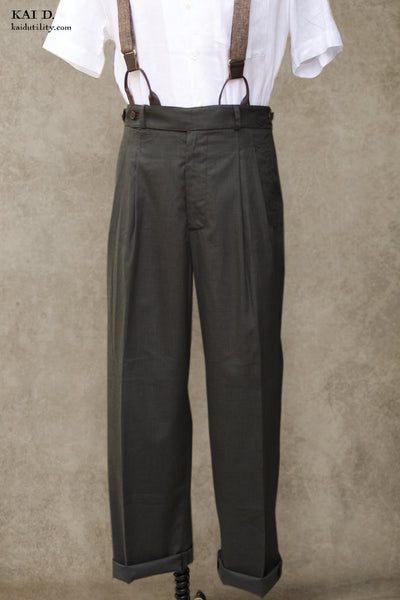 Wide Leg Matisse Pants - Cool Touch Cotton Linen - Slate - 32, 34