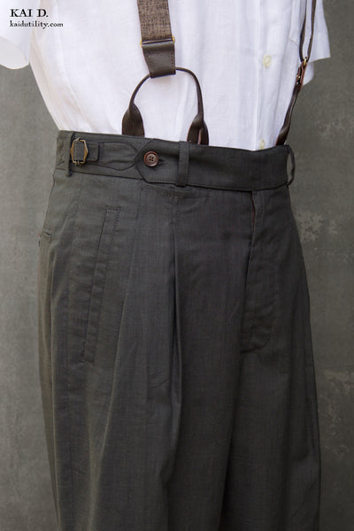 Wide Leg Matisse Pants - Cool Touch Cotton Linen - Slate - 32