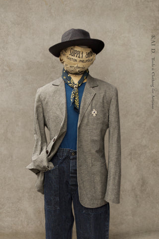 Shoemaker's Jacket - Grey Cotton Linen Tweed - S, M, L, XL