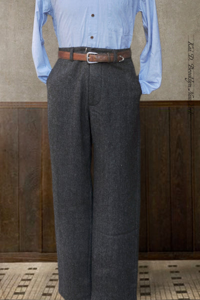 Bosun Pants - British Herringbone Tweed - Charcoal - 30, 32, 34, 36