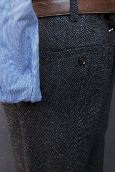 Bosun Pants - British Herringbone Tweed - Charcoal - 30, 32, 34, 36