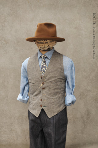 Tony Classic Vest - Grey Cotton linen - L