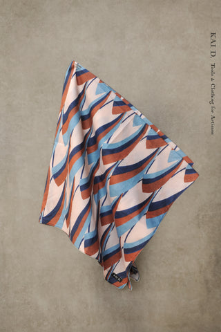 Neckerchief / Head Scarf - Groovy Tri-Color Pattern