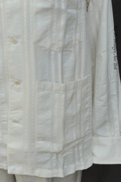 Guayabera Shirt - Leno-Weave Stripe - M, L, XL(Loose Fit)