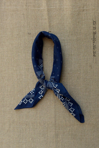 Discharge Print Indigo Bandana