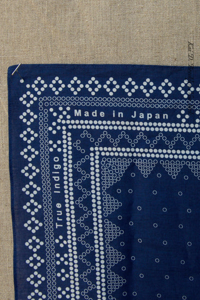 Discharge Print Indigo Bandana