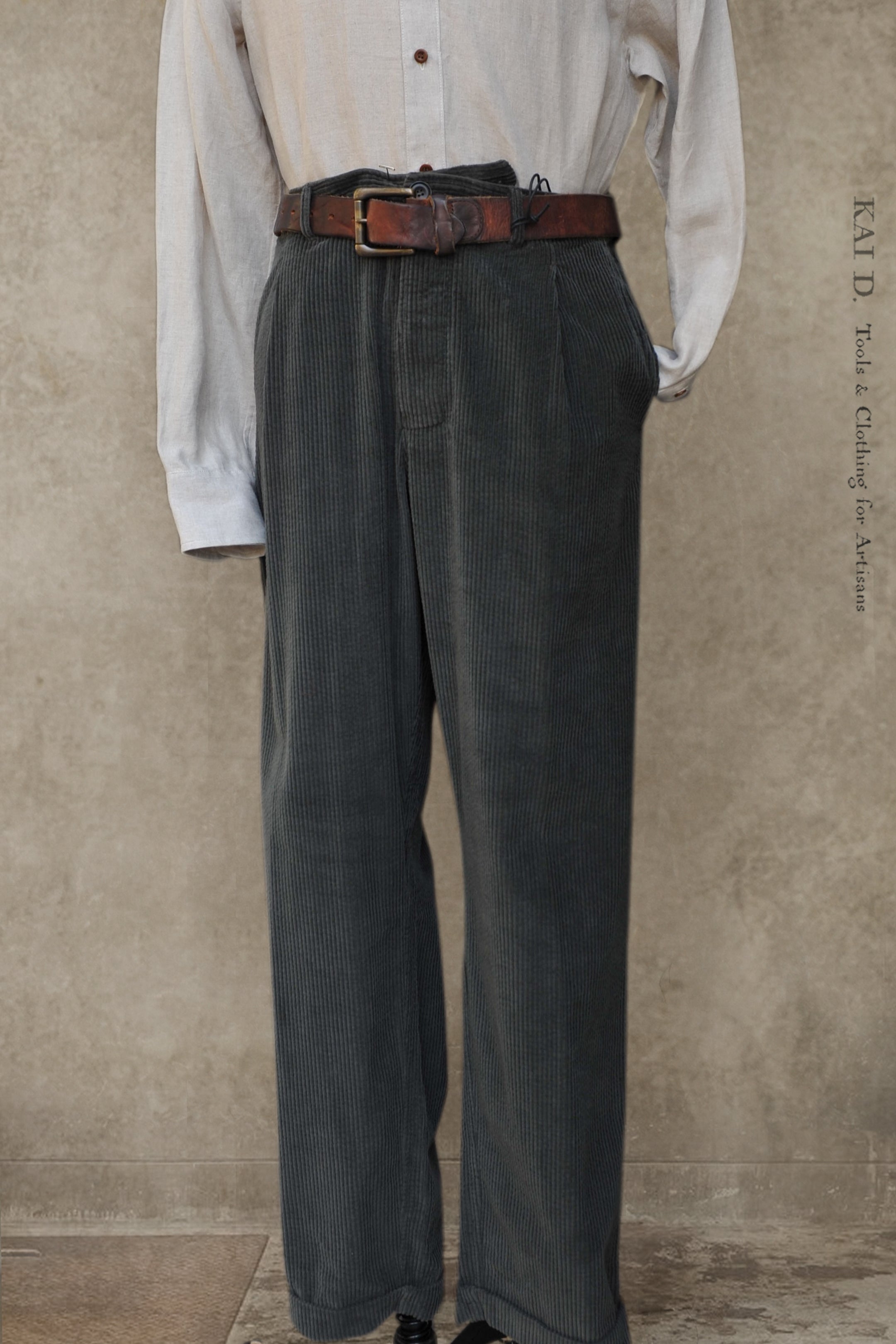 Pleated cotton wide-leg pants in beige - Dries Van Noten
