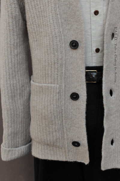 Linus Fuzzy Cardigan - Natural - S, M