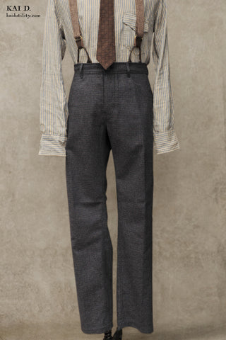 Regular Cut Wool Trousers - Midnight - M, L, XL