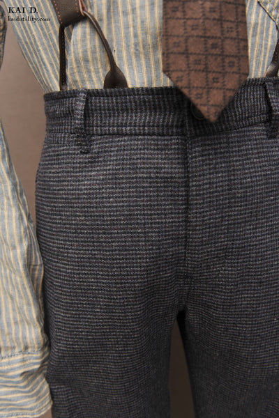 Regular Cut Wool Trousers - Midnight - M, L, XL