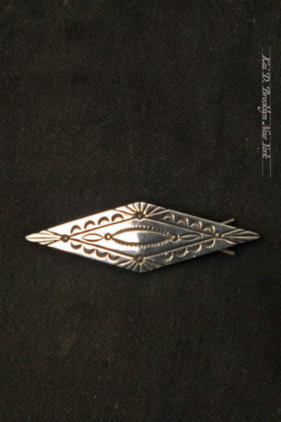 Sterling Brass Hat Pin - Diamond Concho