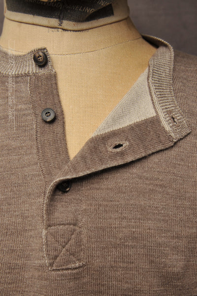 Duofold Stitch Henley - Beige/Ecru - 4(M), 5(L), 6(XL)