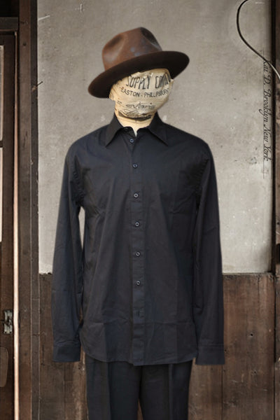 Henri Shirt - Black - M, L, XL (Relaxed Cut)